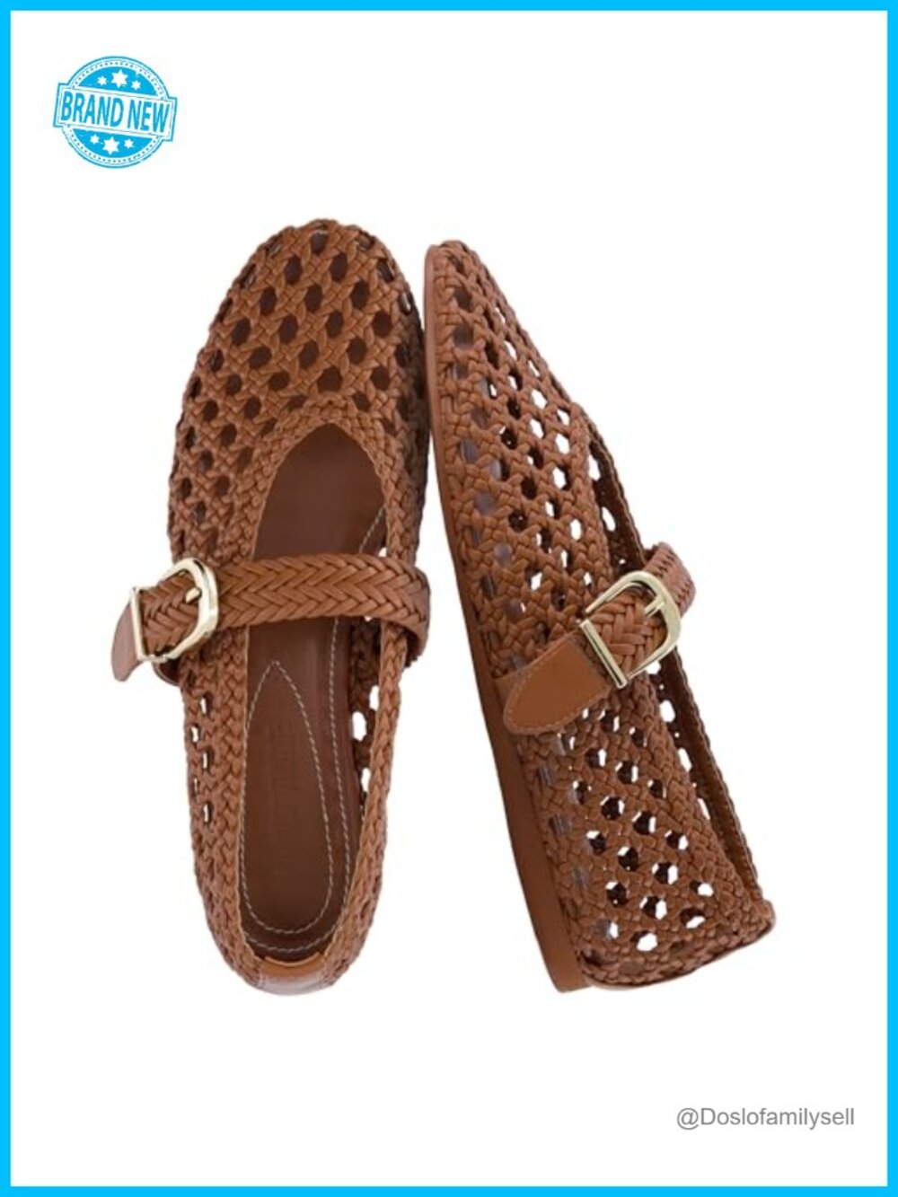 Wit Hand Woven Womens Flats Comfortable Mary Jane Ballet Flat with Adjustable